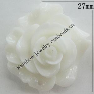 Resin Cabochons, No Hole Headwear & Costume Accessory, Flower, About 27mm in diameter, Sold by Bag