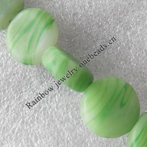 Lampwork Beads, Coin 20mm Hole:About 1.5mm, Sold by PC