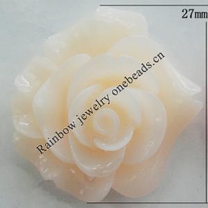 Resin Cabochons, No Hole Headwear & Costume Accessory, Flower, About 27mm in diameter, Sold by Bag