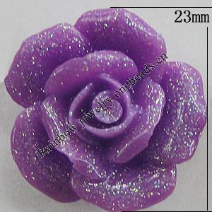 Resin Cabochons, No Hole Headwear & Costume Accessory, Flower, About 23mm in diameter, Sold by Bag