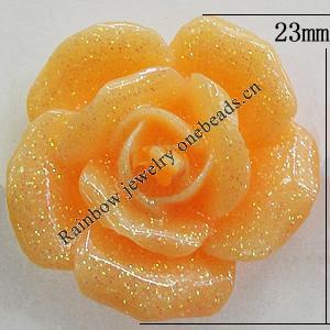 Resin Cabochons, No Hole Headwear & Costume Accessory, Flower, About 23mm in diameter, Sold by Bag