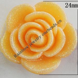 Resin Cabochons, No Hole Headwear & Costume Accessory, Flower, About 23mm in diameter, Sold by Bag