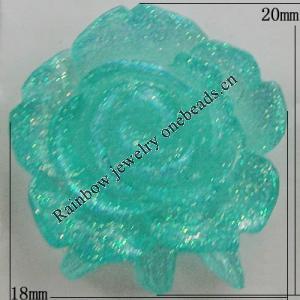 Resin Cabochons, No Hole Headwear & Costume Accessory, Flower, About 20x18mm in diameter, Sold by Bag