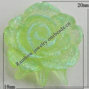 Resin Cabochons, No Hole Headwear & Costume Accessory, Flower, About 20x18mm in diameter, Sold by Bag