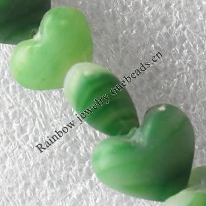 Lampwork Beads, Heart 15mm Hole:About 1.5mm, Sold by PC