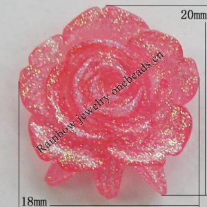 Resin Cabochons, No Hole Headwear & Costume Accessory, Flower, About 20x18mm in diameter, Sold by Bag