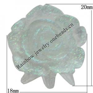 Resin Cabochons, No Hole Headwear & Costume Accessory, Flower, About 20x18mm in diameter, Sold by Bag