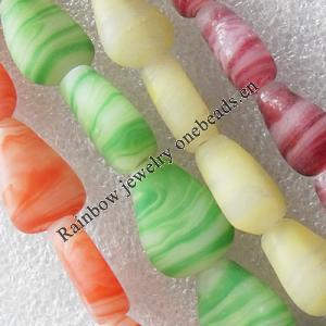 Lampwork Beads, Mix Color Flat Teardrop 14x18mm Hole:About 1.5mm, Sold by Group
