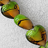 Lampwork Beads, Heart 20mm Hole:About 1.5mm, Sold by PC