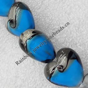 Lampwork Beads, Heart 20mm Hole:About 1.5mm, Sold by PC