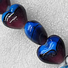 Lampwork Beads, Heart 20mm Hole:About 1.5mm, Sold by PC