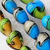 Lampwork Beads, Mix Color Heart 20mm Hole:About 1.5mm, Sold by Group