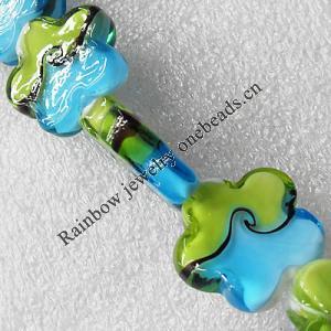 Lampwork Beads, Flower 25mm Hole:About 1.5mm, Sold by PC