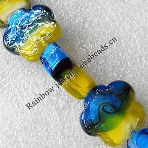 Lampwork Beads, Flower 25mm Hole:About 1.5mm, Sold by PC