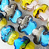 Lampwork Beads, Mix Color Flower 20mm Hole:About 1.5mm, Sold by Group