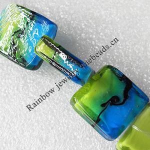 Lampwork Beads, Square 20x20mm Hole:About 1.5mm, Sold by PC