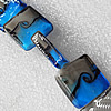 Lampwork Beads, Square 20x20mm Hole:About 1.5mm, Sold by PC