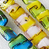 Lampwork Beads, Mix Color Square 20x20mm Hole:About 1.5mm, Sold by Group