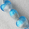 Silver Foil Lampwork Beads, Heart 15mm Hole:About 1.5mm, Sold by PC