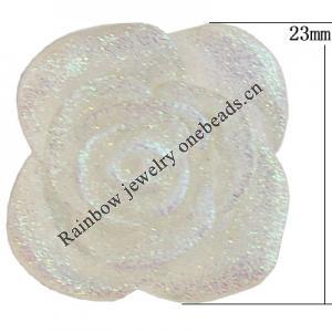 Resin Cabochons, No Hole Headwear & Costume Accessory, Flower, About 23mm in diameter, Sold by Bag