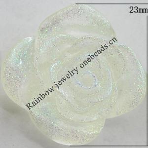 Resin Cabochons, No Hole Headwear & Costume Accessory, Flower, About 23mm in diameter, Sold by Bag