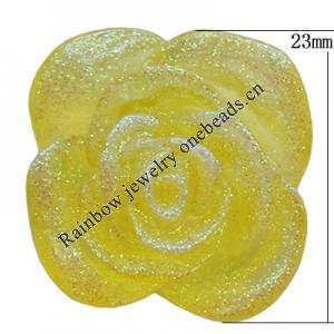 Resin Cabochons, No Hole Headwear & Costume Accessory, Flower, About 23mm in diameter, Sold by Bag