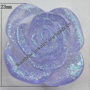 Resin Cabochons, No Hole Headwear & Costume Accessory, Flower, About 23mm in diameter, Sold by Bag