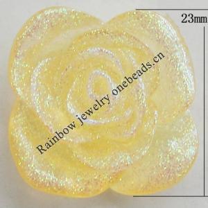 Resin Cabochons, No Hole Headwear & Costume Accessory, Flower, About 23mm in diameter, Sold by Bag