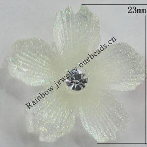 Resin Cabochons, No Hole Headwear & Costume Accessory, Flower, About 23mm in diameter, Sold by Bag