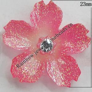 Resin Cabochons, No Hole Headwear & Costume Accessory, Flower, About 23mm in diameter, Sold by Bag