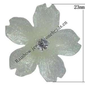 Resin Cabochons, No Hole Headwear & Costume Accessory, Flower, About 23mm in diameter, Sold by Bag