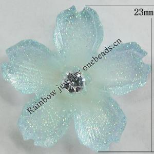 Resin Cabochons, No Hole Headwear & Costume Accessory, Flower, About 23mm in diameter, Sold by Bag