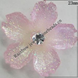 Resin Cabochons, No Hole Headwear & Costume Accessory, Flower, About 23mm in diameter, Sold by Bag