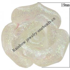 Resin Cabochons, No Hole Headwear & Costume Accessory, Flower, About 19mm in diameter, Sold by Bag