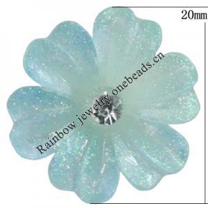 Resin Cabochons, No Hole Headwear & Costume Accessory, Flower, About 20mm in diameter, Sold by Bag