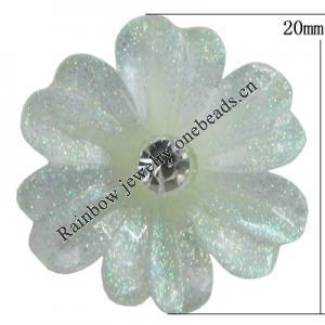 Resin Cabochons, No Hole Headwear & Costume Accessory, Flower, About 20mm in diameter, Sold by Bag