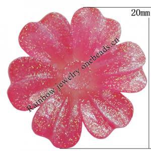 Resin Cabochons, No Hole Headwear & Costume Accessory, Flower, About 20mm in diameter, Sold by Bag