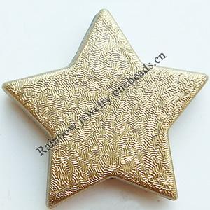 Crapy Exterior Acrylic Beads，Star, Bead：28mm，Thickness：7mm，Hole:about 2mm，Sold by Bag