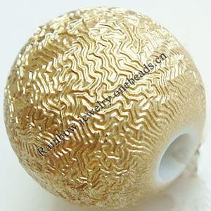 Crapy Exterior Acrylic Beads，Round, Bead：22mm in diameter，Hole:about 2mm，Sold by Bag