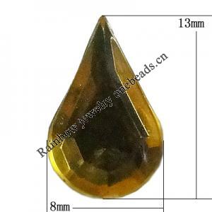 Taiwan Acrylic Cabochons, Faceted Teardrop 8x13mm, Sold by PC