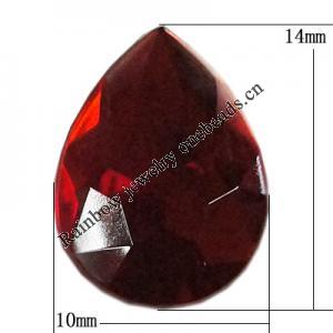 Taiwan Acrylic Cabochons, Faceted Teardrop 10x14mm, Sold by PC