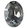 Taiwan Acrylic Cabochons with 2 Holes, Faceted Flat Oval 10x14mm, Sold by PC