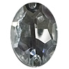 Taiwan Acrylic Cabochons with 2 Holes, Faceted Flat Oval 17x23mm, Sold by PC