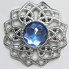 Jewelry findings, CCB plastic Pendant with Imitated Zircon, 47mm, Sold by Bag