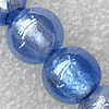 Silver Foil Lampwork Beads, Round 10mm Hole:About 1.5mm, Sold by PC