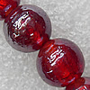 Silver Foil Lampwork Beads, Round 10mm Hole:About 1.5mm, Sold by PC