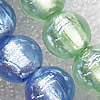 Silver Foil Lampwork Beads, Mix Color Round 10mm Hole:About 1.5mm, Sold by Group