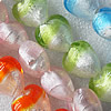 Silver Foil Lampwork Beads, Mix Color Heart 12mm Hole:About 1.5mm, Sold by Group