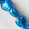 Silver Foil Lampwork Beads, Heart 28mm Hole:About 1.5mm, Sold by PC