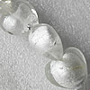 Silver Foil Lampwork Beads, Heart 12mm Hole:About 1.5mm, Sold by PC
